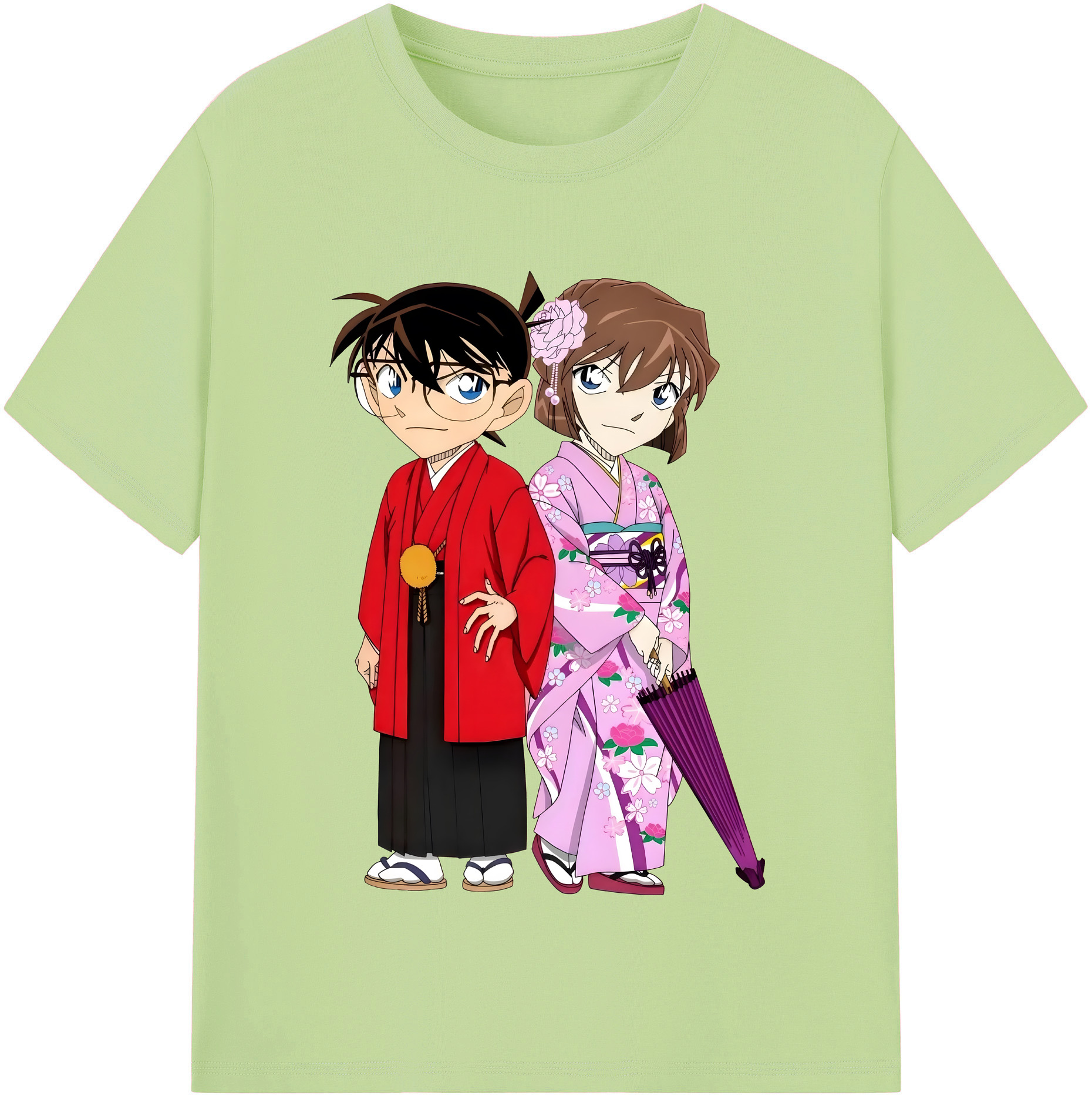 （画像用） 名探偵コナン 江戸川 コナン Detective Conan Conan Edogawa 綿100％半袖Tシャツ（フロントプリント）